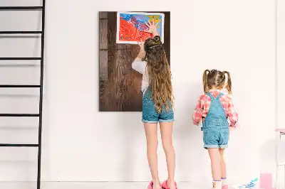Magnetisch en uitwisbaar glazen wandbord donker hout