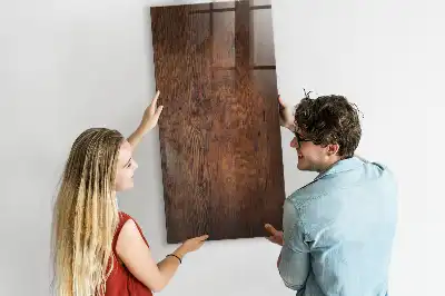 Magnetisch en uitwisbaar glazen wandbord donker hout