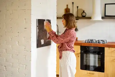 Magnetisch en uitwisbaar glazen wandbord donker hout