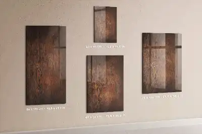 Magnetisch en uitwisbaar glazen wandbord donker hout