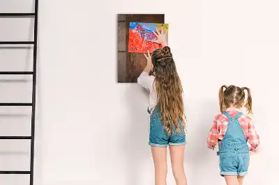 Magnetisch en uitwisbaar glazen wandbord donker hout