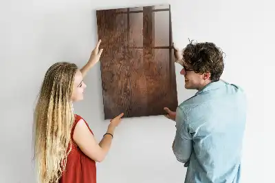 Magnetisch en uitwisbaar glazen wandbord donker hout