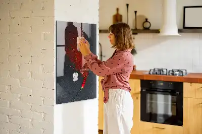 Gemalen paprikapoeder decoratief glazen wandbord dat beschrijfbaar en magnetisch is