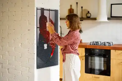 Gemalen paprikapoeder decoratief glazen wandbord dat beschrijfbaar en magnetisch is
