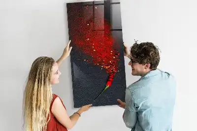 Gemalen paprikapoeder decoratief glazen wandbord dat beschrijfbaar en magnetisch is