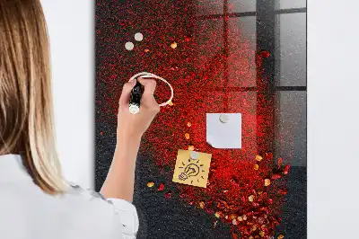 Gemalen paprikapoeder decoratief glazen wandbord dat beschrijfbaar en magnetisch is
