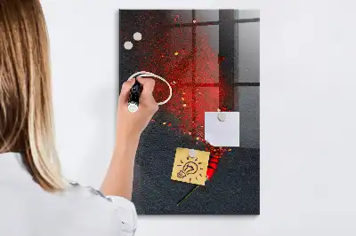 Gemalen paprikapoeder decoratief glazen wandbord dat beschrijfbaar en magnetisch is
