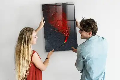 Gemalen paprikapoeder decoratief glazen wandbord dat beschrijfbaar en magnetisch is