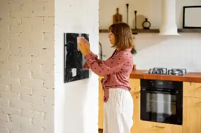 Magnetisch en uitwisbaar glazen wandbord donker marmer