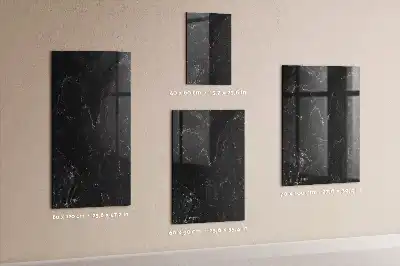 Magnetisch en uitwisbaar glazen wandbord donker marmer
