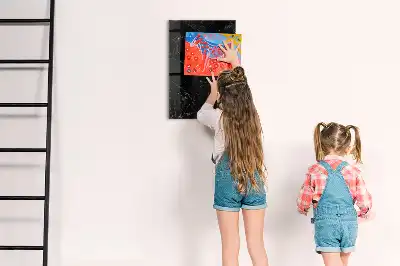 Magnetisch en uitwisbaar glazen wandbord donker marmer