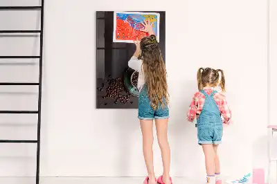 Decoratief glazen memobord met afbeelding van koffiebonen, beschrijfbaar en magnetisch