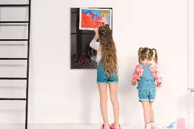 Decoratief glazen memobord met afbeelding van koffiebonen, beschrijfbaar en magnetisch