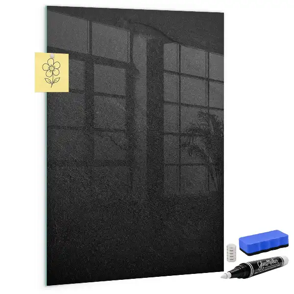 Magnetisch en uitwisbaar glazen wandbord donkere rots