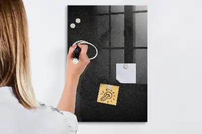 Magnetisch en uitwisbaar glazen wandbord donkere rots