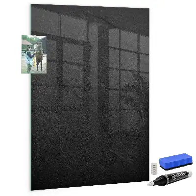 Magnetisch en uitwisbaar glazen wandbord donkere rots