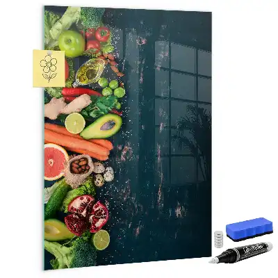 Glazen wandbord decoratief, magnetisch en beschrijfbaar