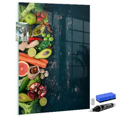 Glazen wandbord decoratief, magnetisch en beschrijfbaar