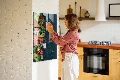 Glazen wandbord decoratief, magnetisch en beschrijfbaar