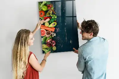 Glazen wandbord decoratief, magnetisch en beschrijfbaar