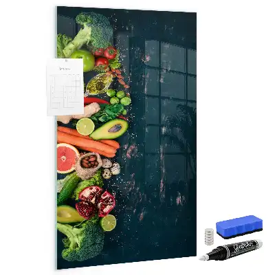 Glazen wandbord decoratief, magnetisch en beschrijfbaar