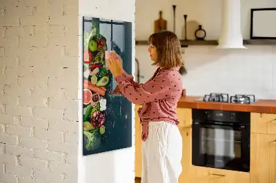 Glazen wandbord decoratief, magnetisch en beschrijfbaar
