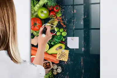 Glazen wandbord decoratief, magnetisch en beschrijfbaar
