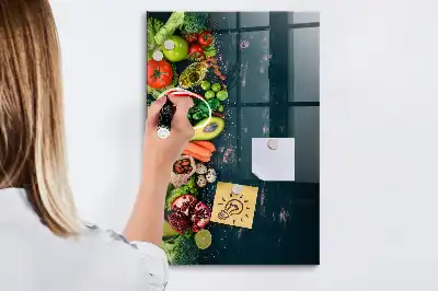 Glazen wandbord decoratief, magnetisch en beschrijfbaar