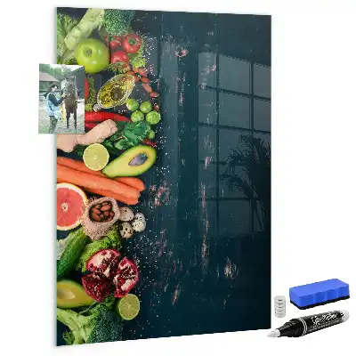 Glazen wandbord decoratief, magnetisch en beschrijfbaar