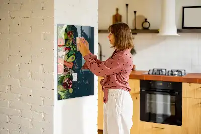 Glazen wandbord decoratief, magnetisch en beschrijfbaar