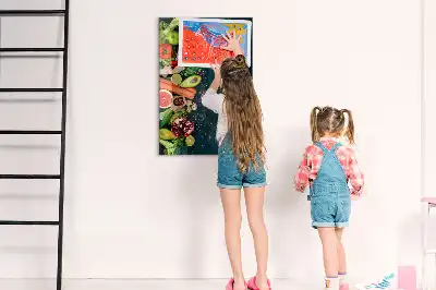 Glazen wandbord decoratief, magnetisch en beschrijfbaar