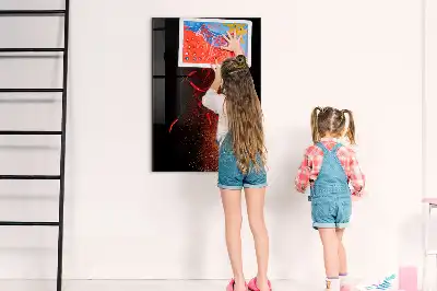 Magnetisch en uitwisbaar glazen wandbord met print van hete pepers