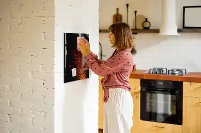 Magnetisch en uitwisbaar glazen wandbord met print van hete pepers