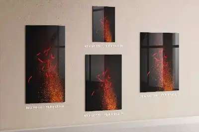 Magnetisch en uitwisbaar glazen wandbord met print van hete pepers