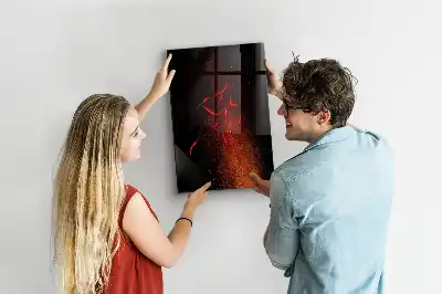 Magnetisch en uitwisbaar glazen wandbord met print van hete pepers