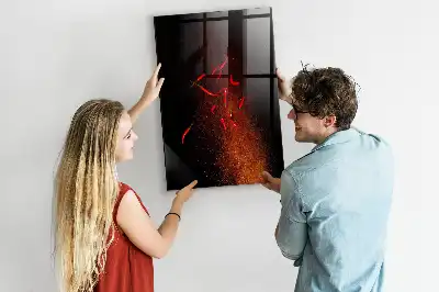 Magnetisch en uitwisbaar glazen wandbord met print van hete pepers
