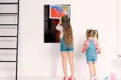 Magnetisch en uitwisbaar glazen wandbord met print van hete pepers