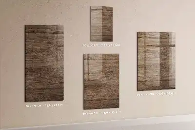 Decoratief glazen wandbord beschrijfbaar en magnetisch in de kleur nieuw hout