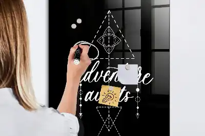 Decoratief glazen wandbord beschrijfbaar en magnetisch ontwerp Avontuur