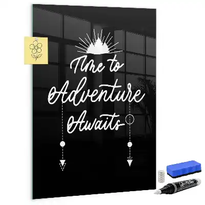 Magnetisch glazen wandbord uitwisbaar met motief Avontuur