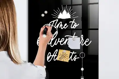 Magnetisch glazen wandbord uitwisbaar met motief Avontuur