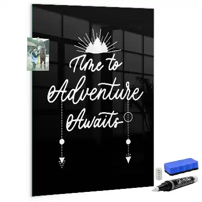Magnetisch glazen wandbord uitwisbaar met motief Avontuur