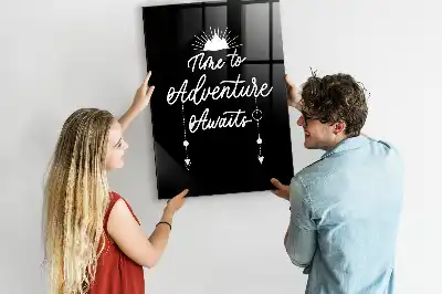 Magnetisch glazen wandbord uitwisbaar met motief Avontuur