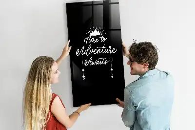 Magnetisch glazen wandbord uitwisbaar met motief Avontuur