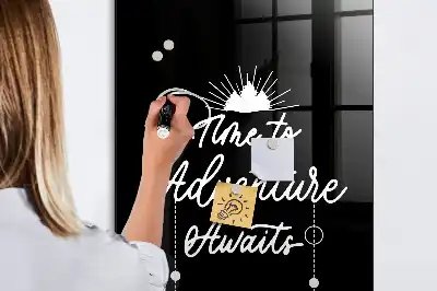 Magnetisch glazen wandbord uitwisbaar met motief Avontuur