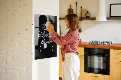 Magnetisch glazen wandbord uitwisbaar met motief Avontuur