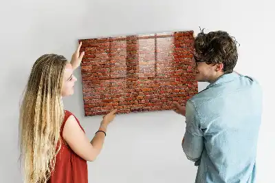 Glazen memobord met print inclusief neodymium magneten oude bakstenen muur
