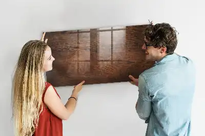 Magnetisch planbord van bedrukt glas met print van oud hout