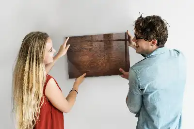Magnetisch planbord van bedrukt glas met print van oud hout