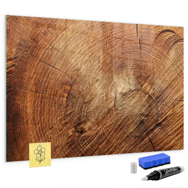 Magnetisch glazen planbord met print van een oude boomstam